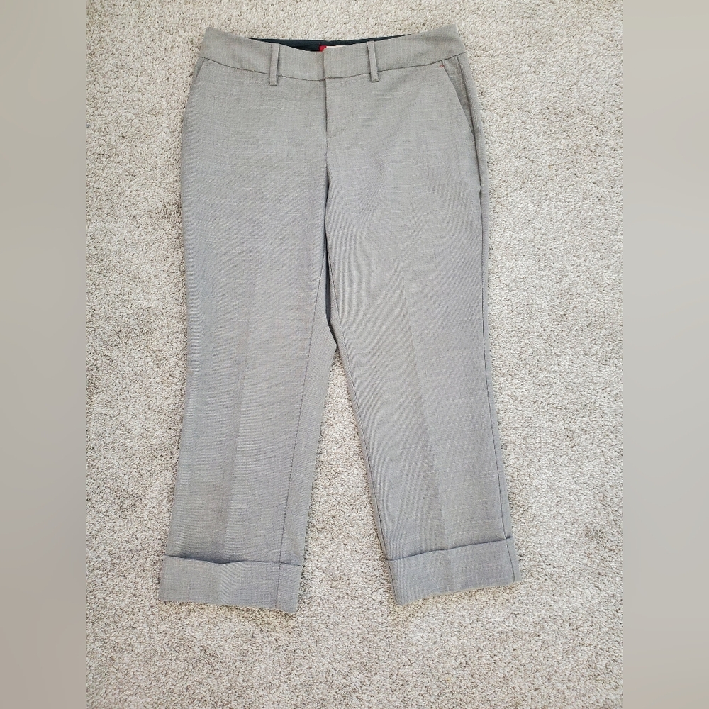 Gap Cropped Tailored Grey Beige Pedal Pusher Capri Dress Pants Y2K